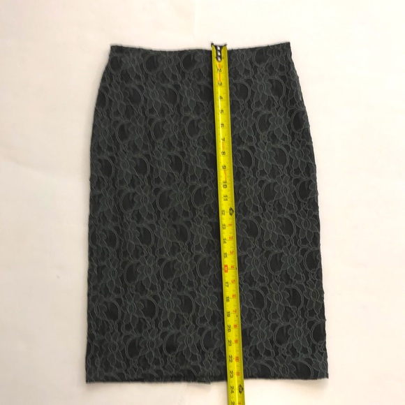 Melanie Lyne 2 Skirt Grey Lace Floral zipper Split hem Matching Top Excellent - Picture 3 of 8